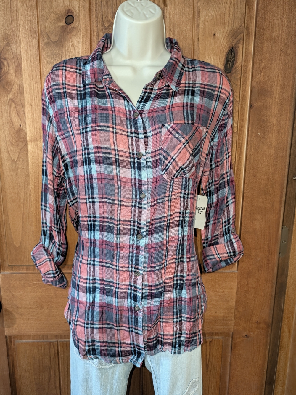 Passport Pink and Blue Plaid Button-Down Shirt